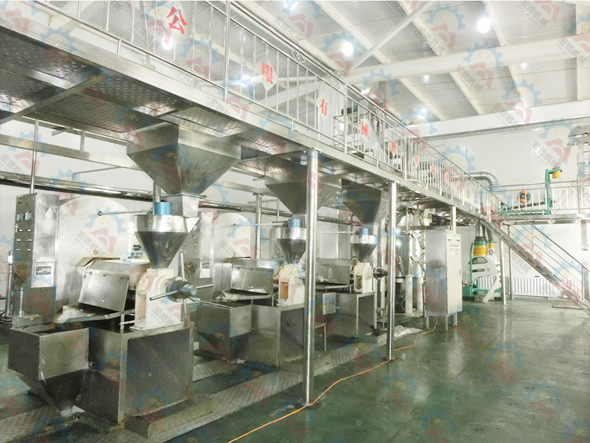 新疆阿克苏15-20吨葵花菜籽油压榨设备车间