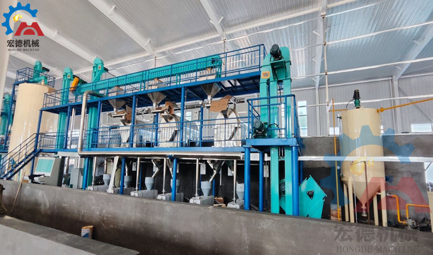 花生榨油生产线安装现场